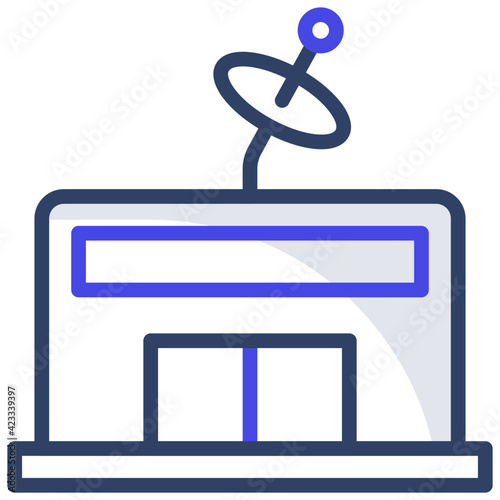 Modern design of space colony icon