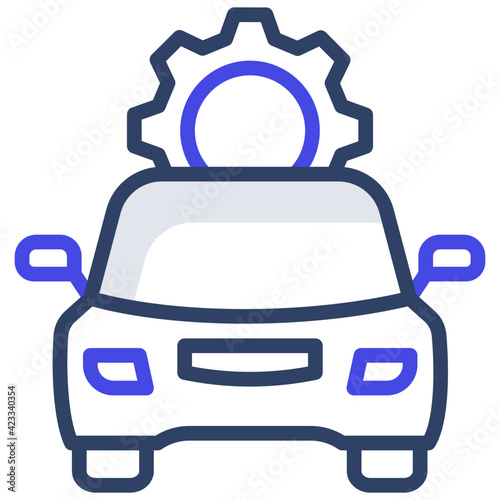 Cogwheel with automobile, car service icon