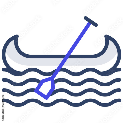 Travel by water vehicle, gondola icon