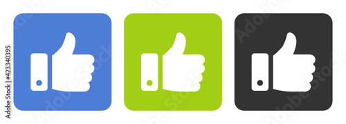 Hand like, thumb up vector icon illustration. Social media concept.