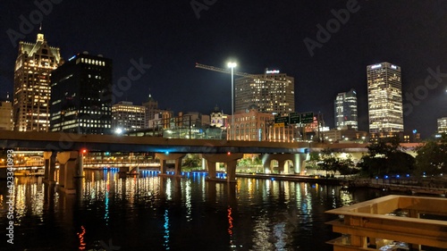 Panorama of Milwaukee at night. Milwaukee, Wisconsin, USA. © khalid