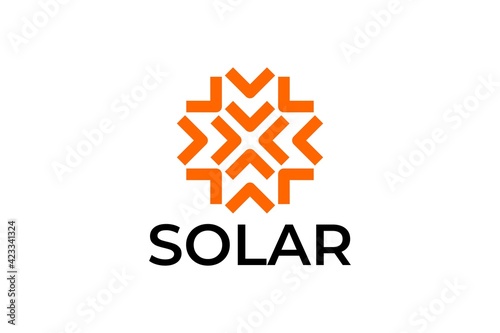 solar energy logo. sun logo design template. good for any company with a solar themed.