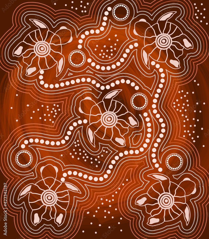 Aboriginal style of turtle painting Aboriginal style of turtle painting