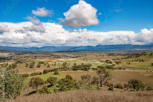 View of new development and residential construction site in the newly established suburb of Whitlam from Mount Painter in the Mount Painter Nature Reserve in Canberra  the capital city of Australia 