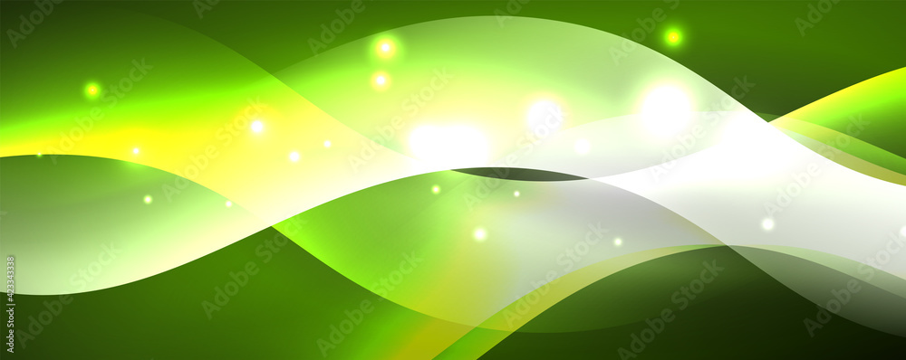 Shiny glowing neon wave, light lines abstract background. Magic energy and motion concept. Vector wallpaper template Shiny glowing neon wave, light lines abstract background. Magic energy and motion concept. Vector wallpaper template
