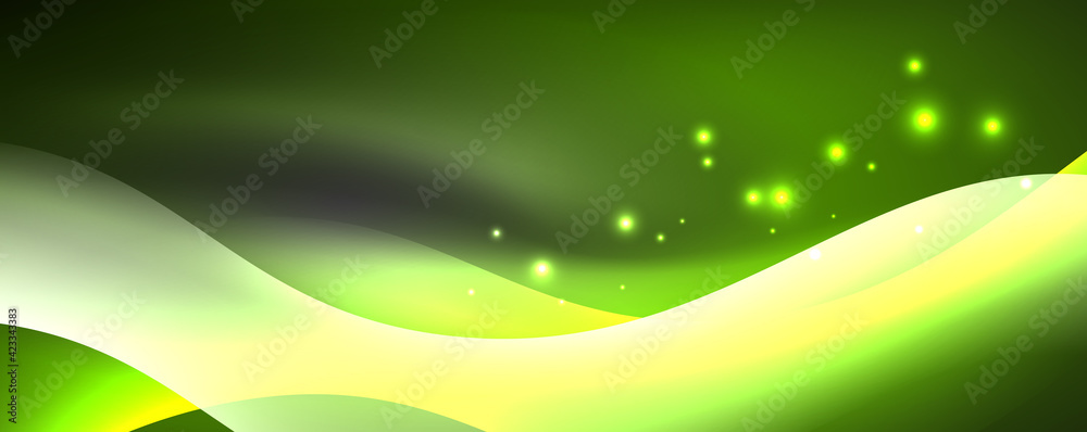 Shiny glowing neon wave, light lines abstract background. Magic energy and motion concept. Vector wallpaper template Shiny glowing neon wave, light lines abstract background. Magic energy and motion concept. Vector wallpaper template
