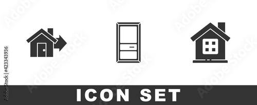 Set Sale house, Closed door and House icon. Vector