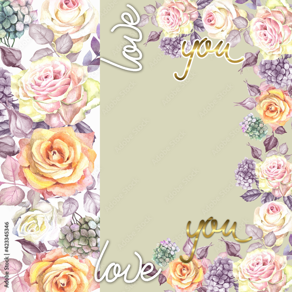 love card with flowers