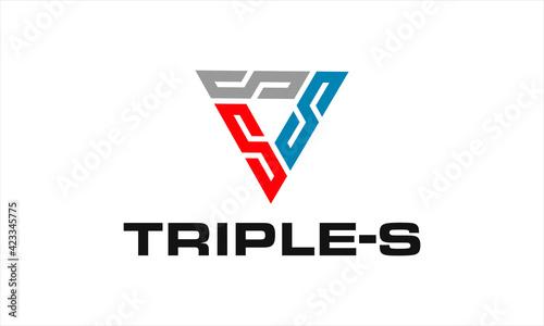 Triangle with icon letter SSS design template design vector illustration