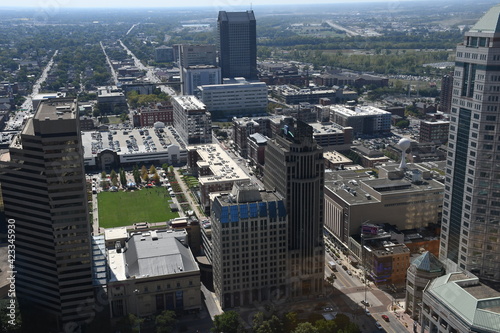 An aerial of the Columbus, Looking South along S High Street, Columbus, OH photo