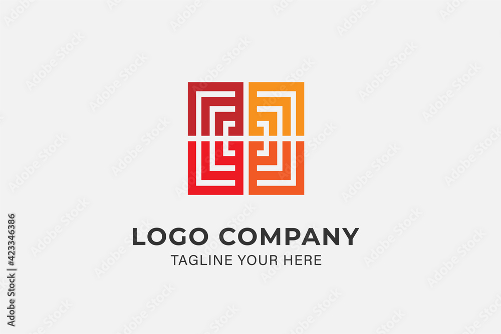 Premium Abstract logo square , square logo design symbols, modern logo and business cards template