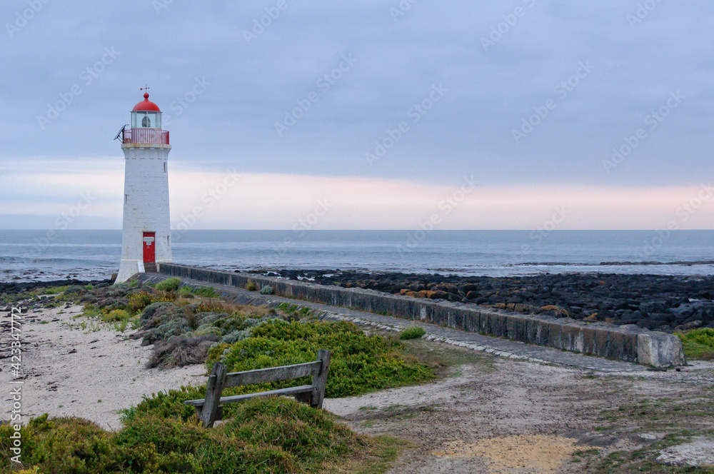 This lighthouse on Griffiths Island was built in 1859 and it is one of the main tourist attractions of the area - Port Fairy, Victoria, Australia