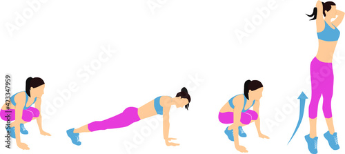 Fitness cardio burpee exercise motivation for your workout