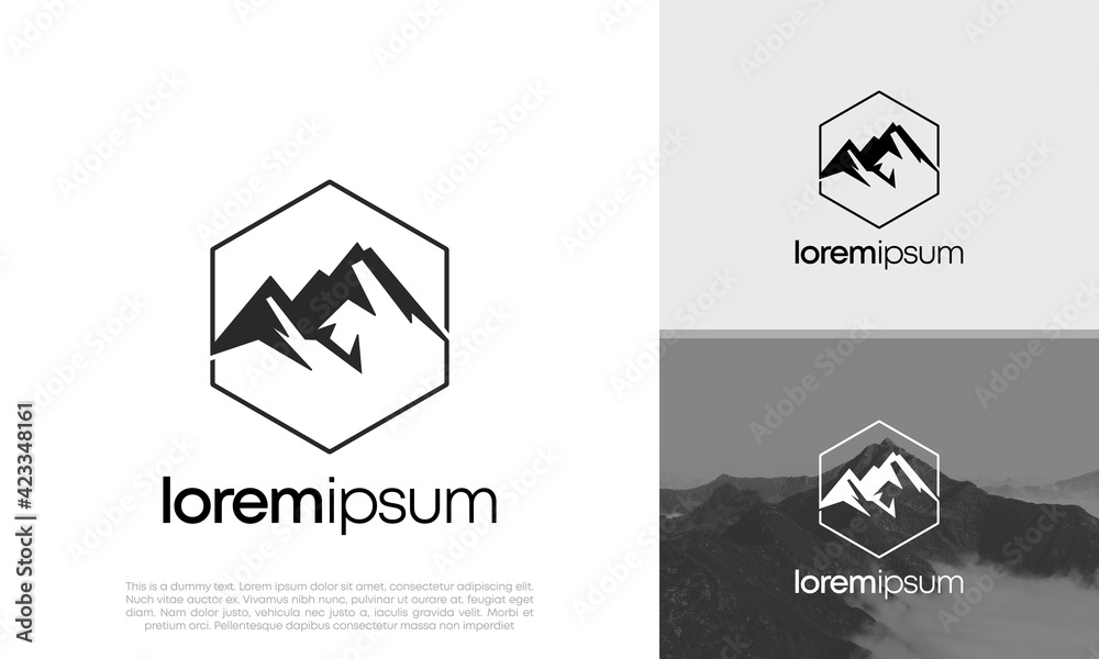 Simple modern mountain adventure logo design