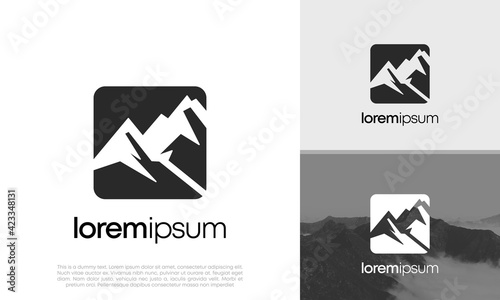 Simple modern mountain adventure logo design