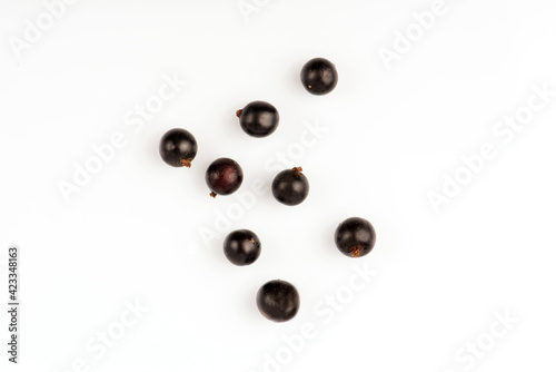 Black currant. Ripe juicy black currant berries isolated on white background