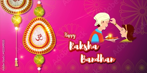 vector illustration for Indian festival Raksha Bandhan means Raksha Bandhan