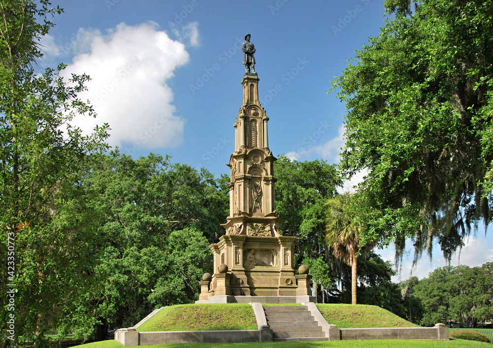 Monument im Park in der Altstadt von Savannah, Georgia