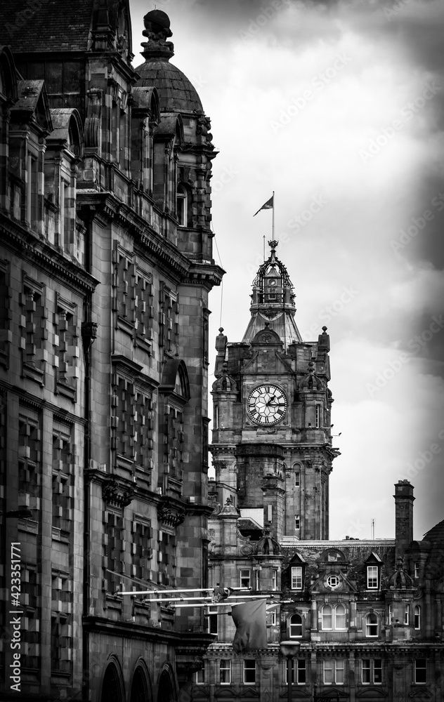 Black and white image of Edinburgh Skyline