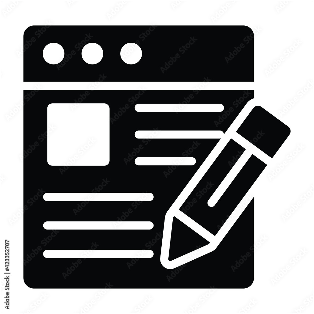 website editing glyph modern illustration website editing glyph modern illustration