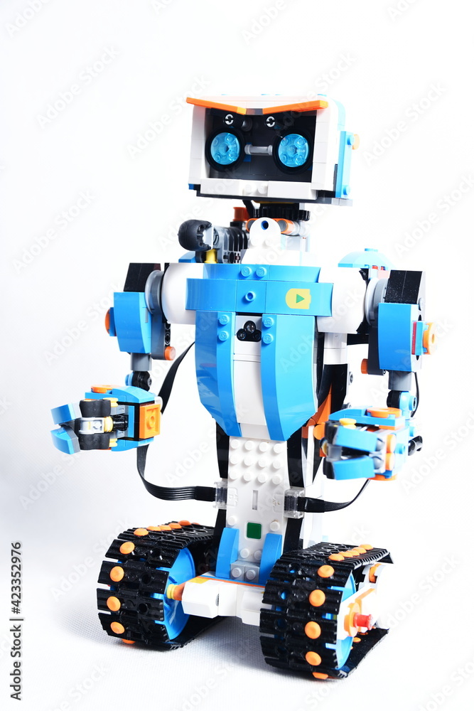 Lego Boost - lego robot Vernie. Smart toy that can be controlled by phone  with bluetooth. Stock Photo | Adobe Stock