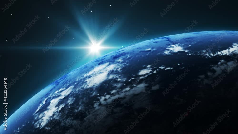 宇宙から見た回転する地球 宇宙から見た回転する地球