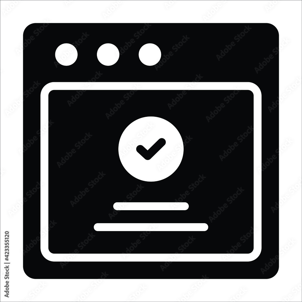 webpage, approved glyph modern illustration webpage, approved glyph modern illustration