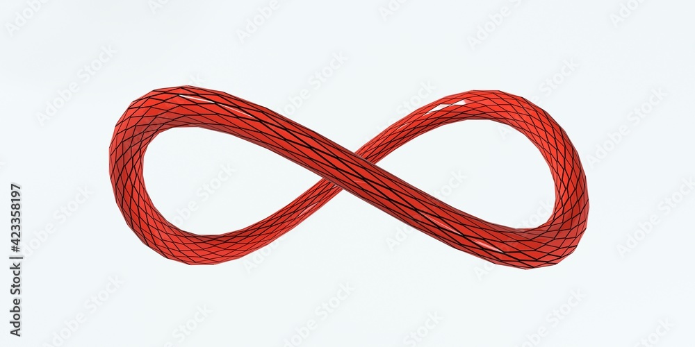 Infinity symbol with 3d effect. 3d rendering Infinity symbol with 3d effect. 3d rendering