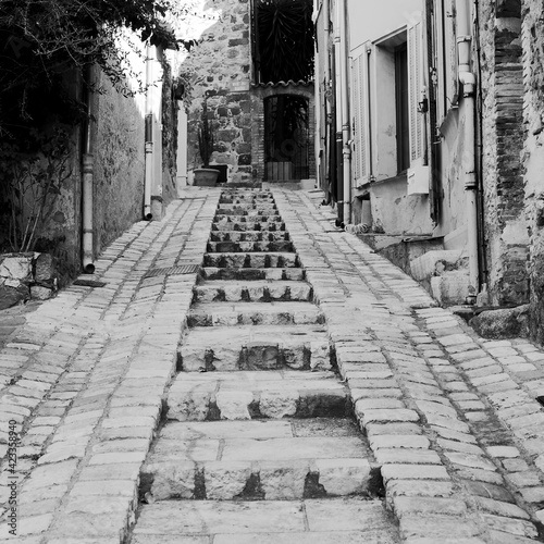 alley in the picturesque Provencal village Grimaud, France