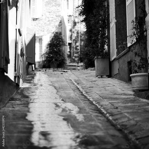 alley in the picturesque Provencal village Grimaud, France