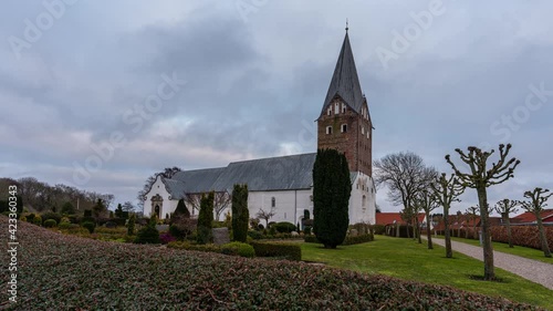 Time Lapse clip of the old church in Mogeltonder in the Southern part of Denmark photo