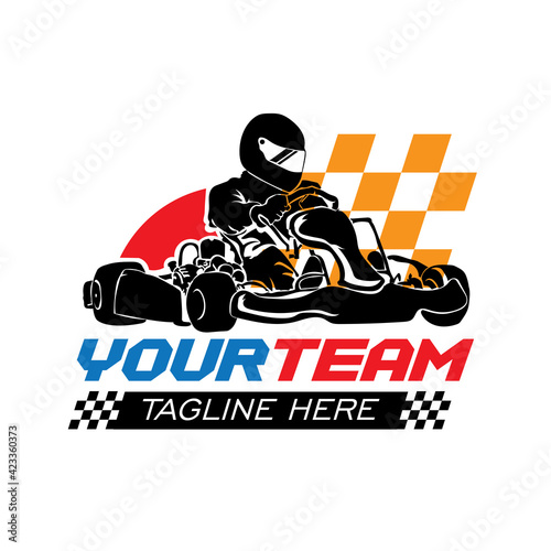 Gokart vector illustrtaion logo, perfect for racing event and team logo