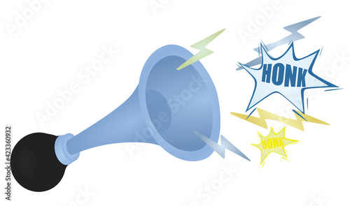 Funny air horn honk image. vector