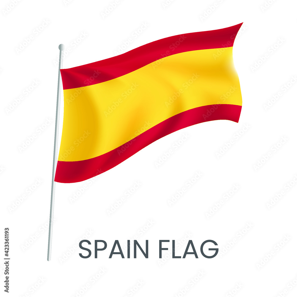 National flag of Spain isolated on white background. Realistic flag vector. Eps 10 vector illustration. National flag of Spain isolated on white background. Realistic flag vector. Eps 10 vector illustration.