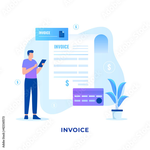 Invoice illustration concept design. Illustration for websites, landing pages, mobile applications, posters and banners