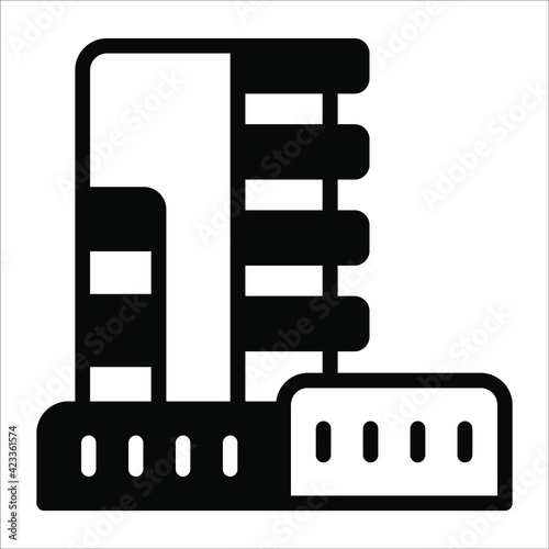 Condominium glyph icon,  real estate  web and mobile icon.