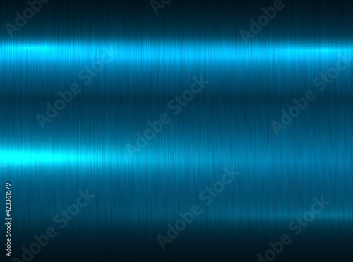 Polished metallic steel texture, blue vector brushed metal texture