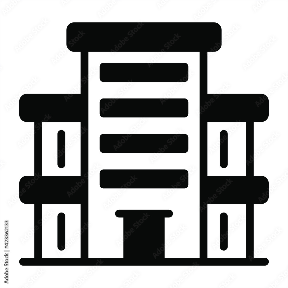 Commercial building glyph icon, real estate web and mobile icon. Commercial building glyph icon, real estate web and mobile icon.