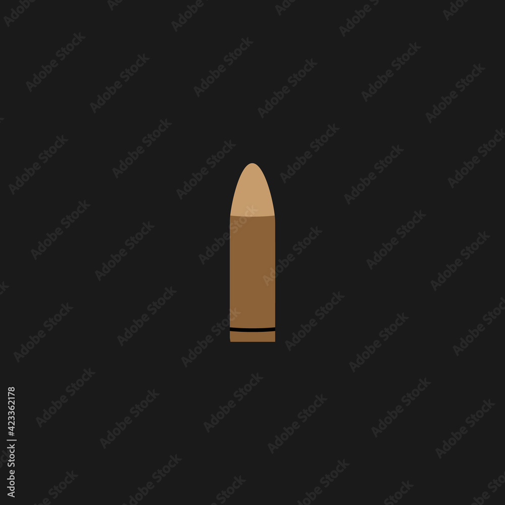 Bullet flat icon. Simple style army gun symbol. Logo design element. T-shirt printing. eps10. Vector for sticker. Bullet flat icon. Simple style army gun symbol. Logo design element. T-shirt printing. eps10. Vector for sticker.