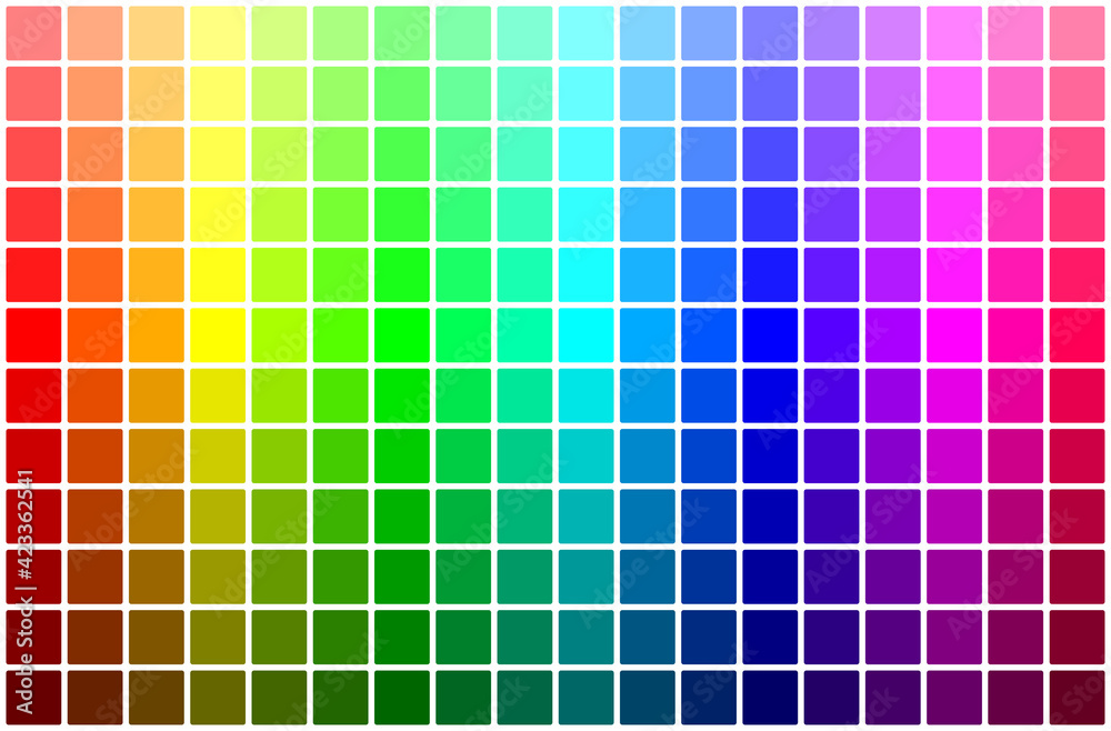Color Palette Guide RGB Color Model With Intersecting Red Green And 