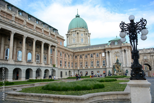 Budapest, Hungary - May 2, 2019: Buda Castle palace complex of the Hungarian kings in Budapest