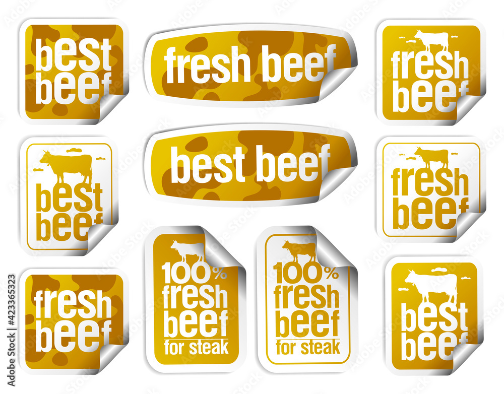 Beef golden stickers set - best and fresh beef
