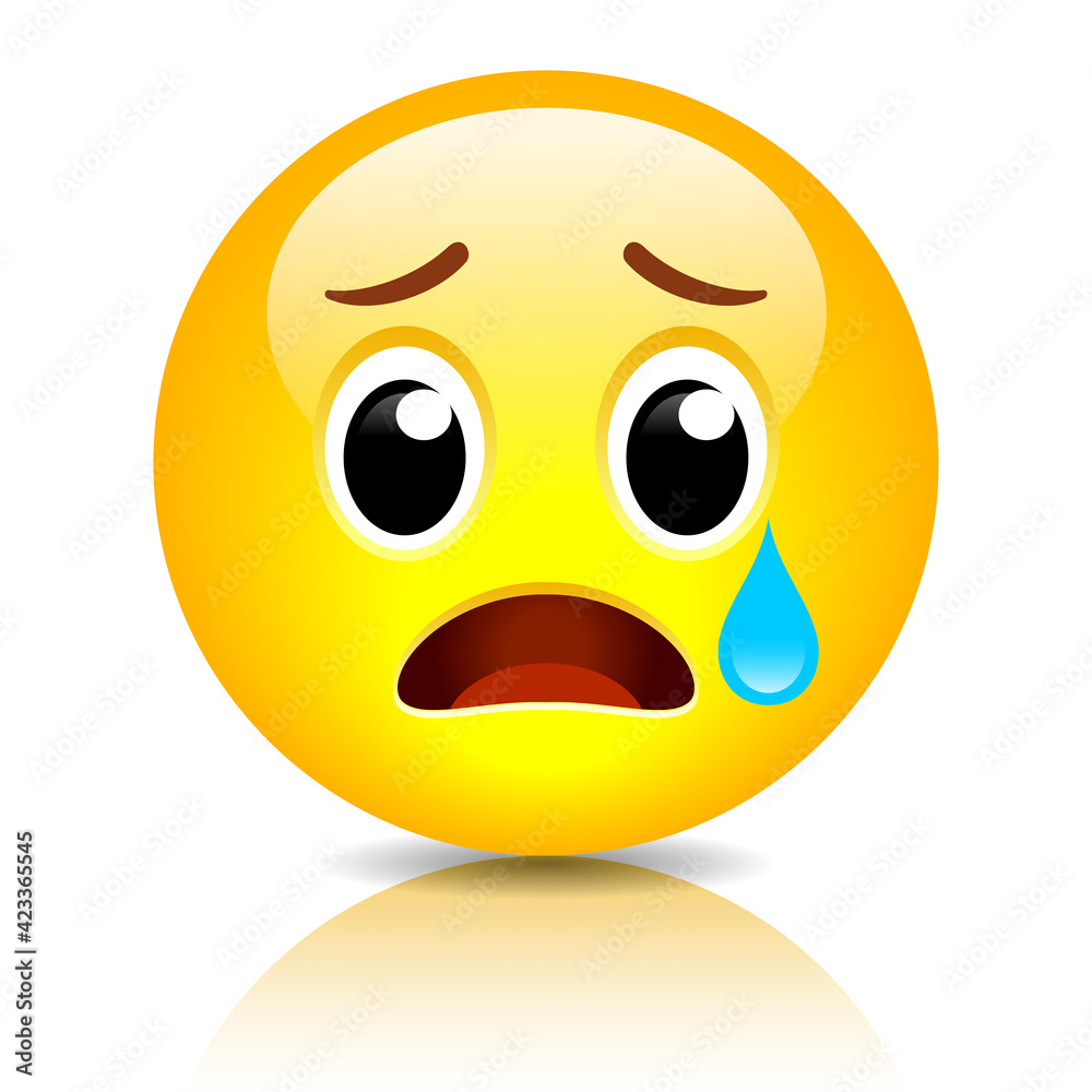 Sad emoji, crying vector emoticon Stock Vector | Adobe Stock