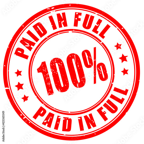 Paid in full rubber stamp
