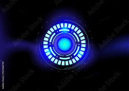Circuit technology circle hexagon net light degital space with abstract background pattern wallpaper vector and illustration graphic fututistic EPS10