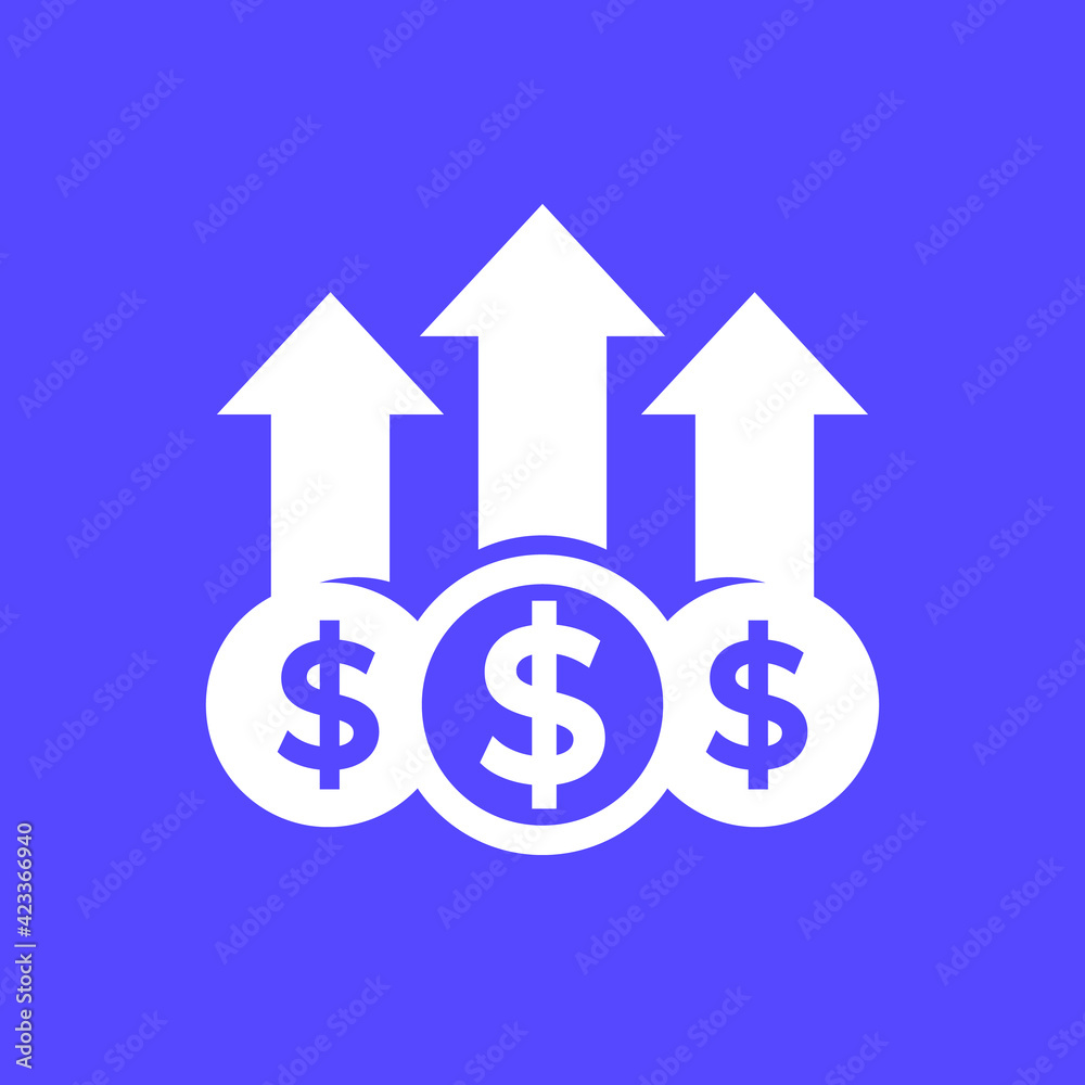 profit, income growth icon for web profit, income growth icon for web