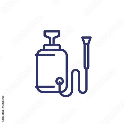 pesticide sprayer, herbicide line icon