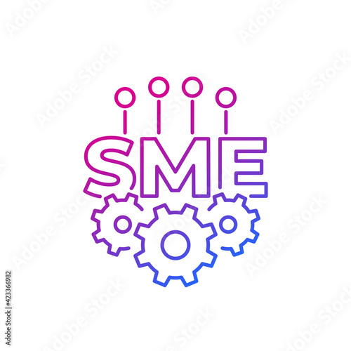 SME, small and medium enterprise, line icon on white