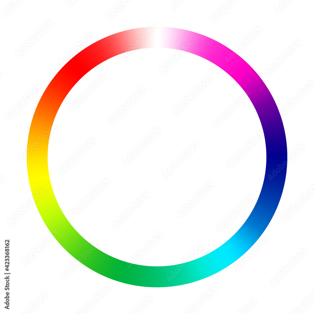 Auf einem Kreis befinden sich die Farben des Regenbogens. Auf einem Kreis befinden sich die Farben des Regenbogens.