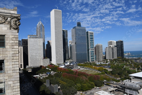 Public BP walkway in Millenium park. Millenium Park is one of the parks major attractions. photo